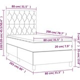  Box spring s madracem LED crni 80 x 200 cm od tkanine | shoptok.hr