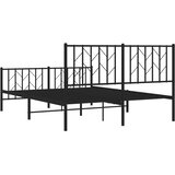  Metalni okvir kreveta uzglavlje i podnožje crni 135x190 cm | shoptok.hr