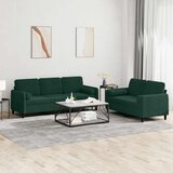  2-dijelni set sofa s jastucima tamnozeleni baršunasti | shoptok.hr