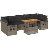 vidaXL Vrtna sedežna garnitura 8-delna z blazinami siv poli ratan, (21782230) | Shoptok.si