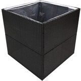 Vrtna sadilica crna 80 x 80 x 80 cm od poliratana | shoptok.hr