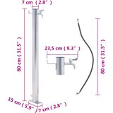  Vrtni stup za vodu 80 cm od nehrđajućeg čelika okrugli | shoptok.hr