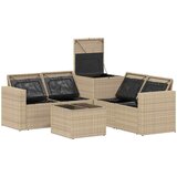 Set sofe 6 kom. Bež i krem bijela Poli Rattan i čelik | shoptok.hr
