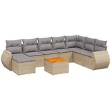 Maison Chic Seti vrtnega pohištva - Vrtna garnitura 9-delna z blazinami bež poli ratan, (21796104) | Shoptok.si