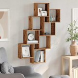  Zidna kockasta polica staro drvo 90x15x119,5 cm | shoptok.hr