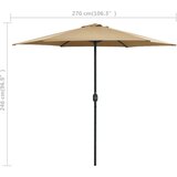  Vrtni suncobran s aluminijskim stupom 270 x 246 cm smeđesivi | Eponuda.com