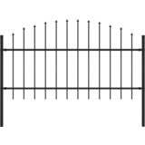 vidaXL Vrtna ograja s koničastimi vrhovi jeklo (1-1,25)x1,7 m črna, (20766066) | Shoptok.si