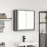 vidaXL Kupaonski zidni ormarić s ogledalom sivi sonoma 60x21x60 cm | shoptok.hr