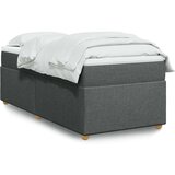 vidaXL Box spring postelja z vzmetnico temno siva 90x190 cm blago | Shoptok.si