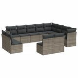  12-dijelni set vrtnih sofa od poliratana s jastucima sivi | shoptok.hr