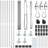 vidaXL Komplet ograjnih stebrov Komplet 2 Pocinkano jeklo 10m x 1m | Shoptok.si