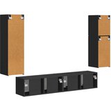  Set TV komoda 4 kom. Crna Konstruirano drvo | shoptok.hr