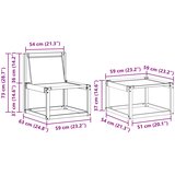  Set vanjskih sofa s jastukom 4 pcs Bijela i crna | shoptok.hr