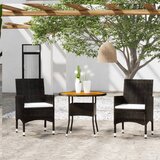 vidaXL 3-dijelni vrtni bistro set od poliratana i bagremovog drva crni Cijene