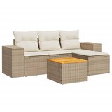  5-dijelni vrtni set sofa s jastucima bež od poliratana | shoptok.hr