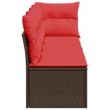  Vrtna sofa s jastucima za 4 osobe, smeđa, poliratan | Eponuda.ba