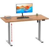 MID.YOU Dvižna Miza E-lona, Barva Hrasta, Srebrna, 160x80cm | Shoptok.si