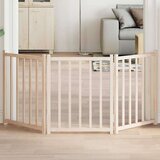 vidaXL Vrata za pse zložljiva 3 paneli 150 cm trden les jelke | Shoptok.si