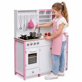  Otroška lesena kuhinja za igro - bela/roza | Shoptok.si