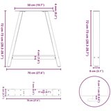  Noge stolića za kavu A-oblika 2 kom crne 70x(72-73) cm čelik | shoptok.hr