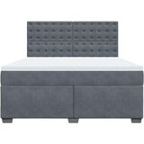 vidaXL Box spring postelja z vzmetnico temno siva 180x200 cm žamet | Shoptok.si
