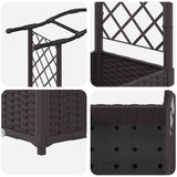  Povišeni krevet s mrežom i krovom Smeđa 169 x 40 x 125 cm PP | shoptok.hr