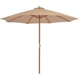 vidaXL Zunanji senčnik z lesenim drogom 300 cm taupe barve Cene