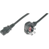 Digitus Napajalni kabel UK vtič, 90 ° kotna - C13, moški/ženski, dolžina 1,8 m, H05VV-F3G 1,00 qmm, 5 A varovalka, črna računalnik, tok, hlad, (20422068) | Shoptok.si