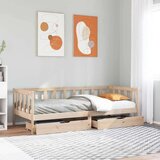 vidaXL Dnevna postelja s predali 90x200 cm trdna borovina Cene