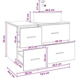  Set namještaja za kupaonicu 2 kom. Siva Sonoma 49,5 x 44,5 x 76 cm | shoptok.hr