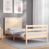 vidaXL Posteljni okvir z vzglavjem 90x200 cm trden les | Shoptok.si