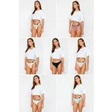 Trendyol 7 Pack Multi Color Cotton Label Detail Thong Knitted Briefs