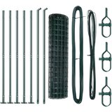 vidaXL Euro Ograda s 7 Flanširanih Stupova 1x10 m, Galvanizirani Čelik | shoptok.hr