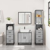  Kopalniško pohištvo 4 kosi siva sonoma inženirski les | Shoptok.si