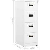 vidaXL arhivska omarica bela 46x62x133 cm jeklo | Shoptok.si