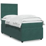 vidaXL Box spring postelja z vzmetnico temno zelena 90x200 cm žamet Cene