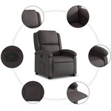  Naslonjač na podizanje od prave kože tamnosmeđi | shoptok.hr
