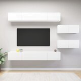 vidaXL Komplet TV omaric 6-delni bela iverna plošča - - Bela - 92.2 - N/A - 2025--Uvoz_2 Cene