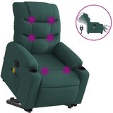 Maison Chic Električni masažni naslanjač - Relax naslanjač s funkcijo vstajanja temno zelen, (22061407) | Shoptok.si