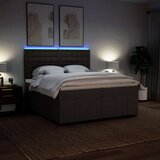  Krevet s oprugama i madracem tamnosmeđi 200x200 cm od tkanine | shoptok.hr