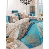  katre - turquoise turquoiseecrubluebrown ranforce super king quilt cover set (fr) | ePonuda.com