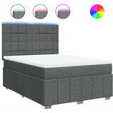 Maison Chic Box spring postelja - Vzmetna postelja z vzmetnico temno siva 160x200 cm blago SL4859, (21902817) | Shoptok.si