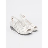 GOODIN White openwork wedge sandals | Shoptok.si