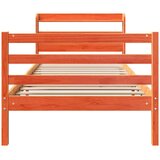 vidaXL Posteljni okvir brez vzmetnice voščeno rjav 75x190 cm borovina | Shoptok.si