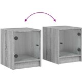 vidaXL Noćni ormarić sa staklenim vratima boja hrasta 35 x 37 x 42 cm | shoptok.hr