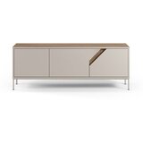 Marckeric Kremno bela/naravna komoda v hrastovem dekorju 150x55x35 cm Lilou – | Shoptok.si