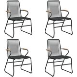 Maison Chic Vrtni stoli - Stol za vrt 4 kosi črni 58x59x85,5 cm PVC ratan JS1537, (21877557) | Shoptok.si