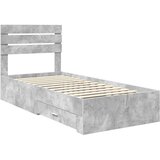  Krevetna konstrukcija Betonski sivi i srebrna 70 x 190 cm | shoptok.hr
