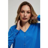 Marisse Azure V-Neck Shirt With Delicate Buttons Cijene