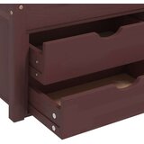 vidaXL Posteljni okvir s predali in omaro temno rjav 90x200 cm | Shoptok.si